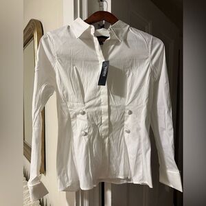 White House Black Market Ivory Blouse